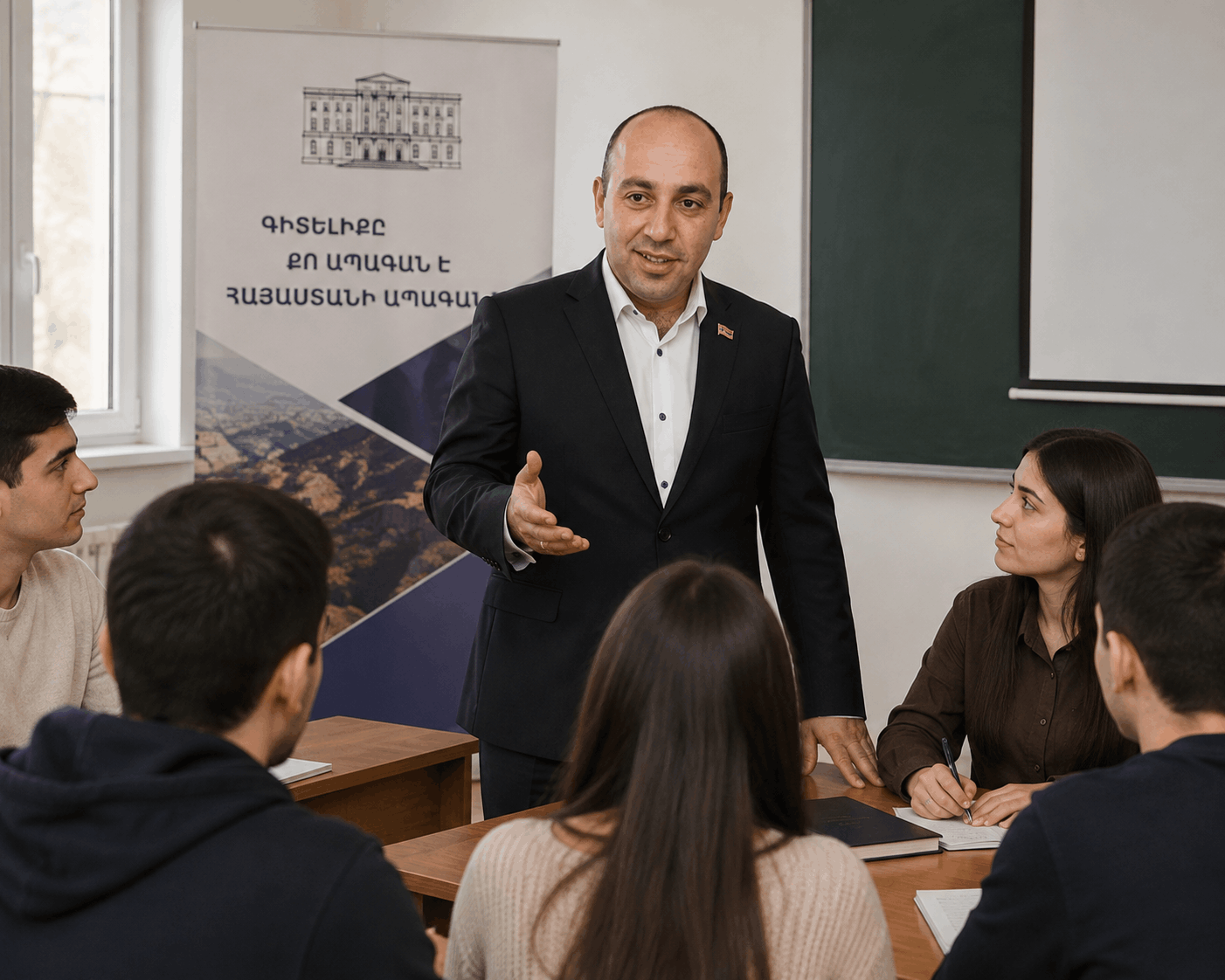 Margar Hovhannisyan meeting with students